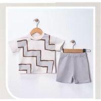 6/18 Ay Geometrik Baskılı Oversize Bebek Takımı