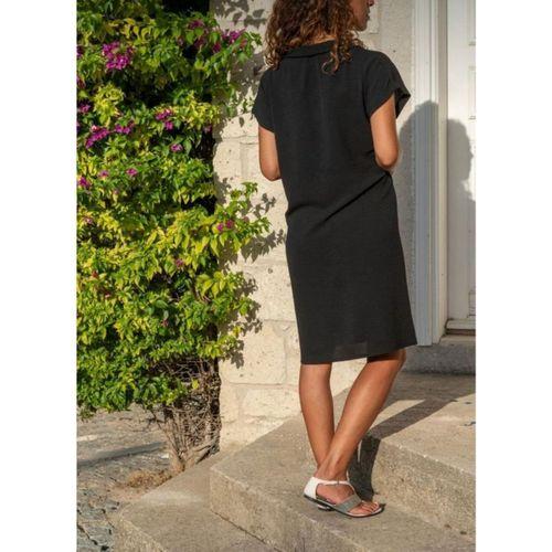 Kadın Polo Yaka Detaylı Aerobin Kumaş Elbise