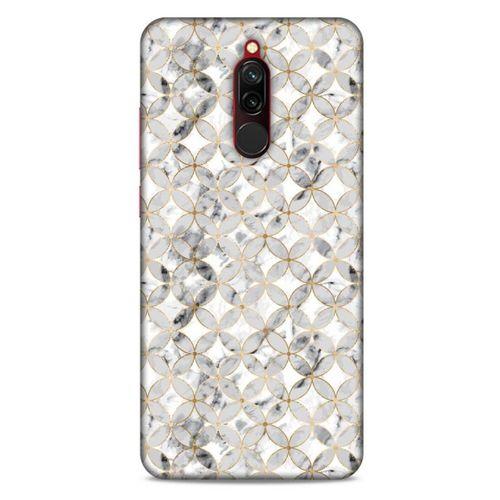 Mermer Desenli (37) Tema Silicone Cover Gümüş Gri Xiaomi Redmi 8 Kılıf
