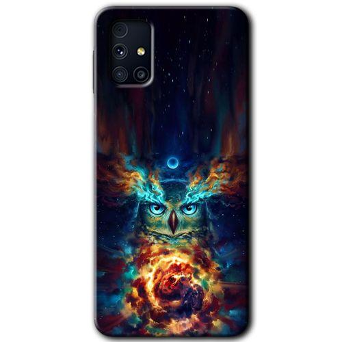 Samsung Galaxy M31s Kılıf Baskılı Kapak - Ballı Baykuş + 5D Tam Kaplayan Cam