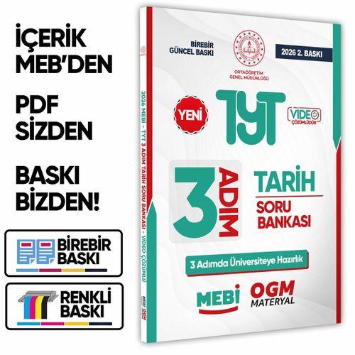 2026 TYT MEBİ-OGM 3 ADIM Tarih Soru Bankası RENKLİ A4 Boyut Video Çözüm BASKI ÜCRETİ
