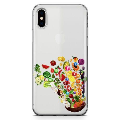 Apple iPhone XS Max Kılıf Vitamin Tablosu Arka Kapak Koruma Desenli Full Koruyucu