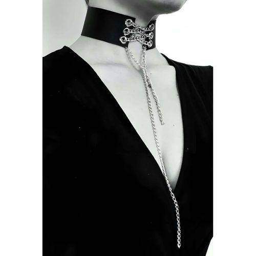 Deri Zincirli Şık Choker