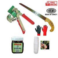 Pinax Aşı Seti 6 - Omega Tip Aşı Makası + Testere + Macun + Bant - Eldiven Hediyeli!