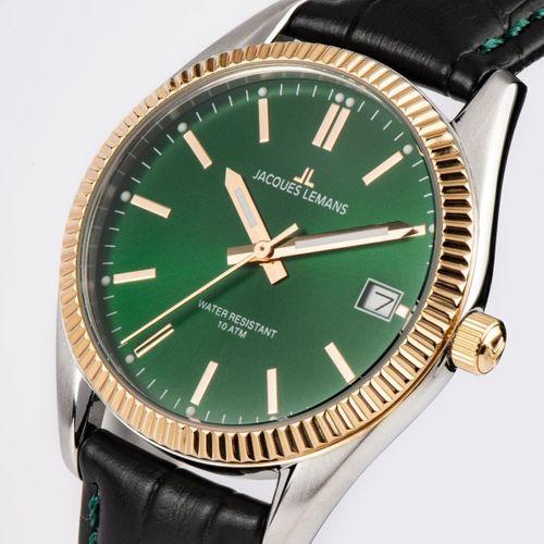 Jacques Lemans JL.50-4W Quartz Deri Siyah Yeşil Kadran 10 ATM 34 mm Kadın Kol Saati