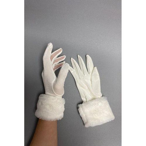 İpek Kadife Kürklü Eldiven