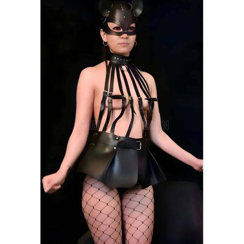 Büstiyer ve Choker Görünümlü Şık Etek Harness