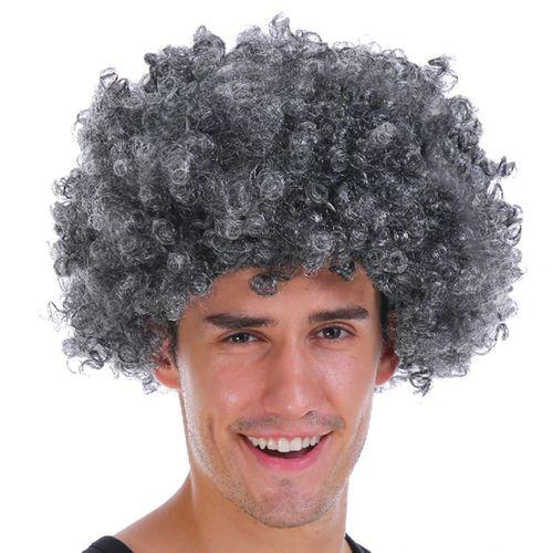 Gri Renk Kabarık Bonus Peruk Afro Takma Saç