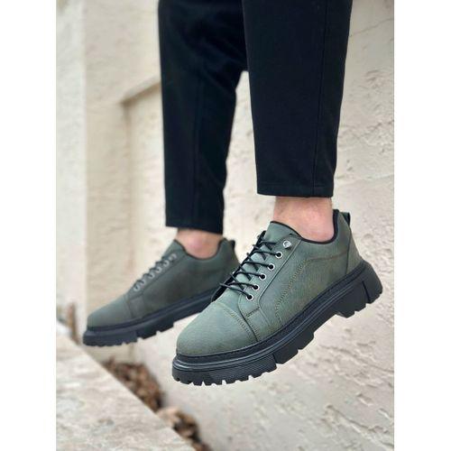 BA0245 Haki Akıllı Lastik Bağcık Yüksek Taban Günlük Erkek Ayakkabı