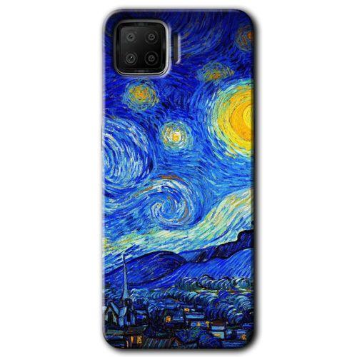 BeRa Aksesuar Oppo A73 Kılıf Baskılı Kapak - Starry Night +Tam Kaplayan Mat Seramik
