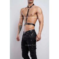 Erkek  Jartiyer Ve Göğüs Harness, Deri Erkek  Bacak Harness, Deri Göğüs Harness, Partywear, Clubwear - Brfm202