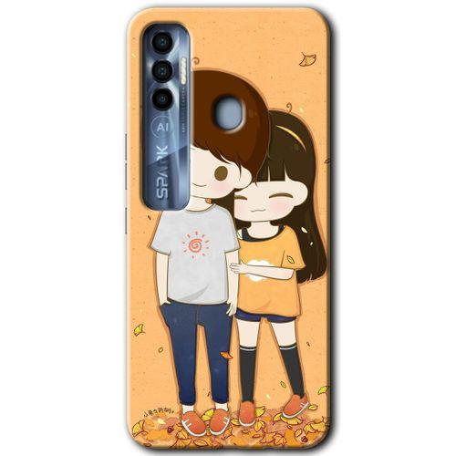 Tecno Spark 7 Pro Kılıf HD Desen Baskılı Arka Kapak - Şıpsevdi Çift + Kırılmaz Cam