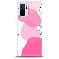 Xiaomi Redmi Note 10S Kılıf HD Baskılı Kılıf - Pembe Beyaz Siyah + Tam Ekran Koruyucu