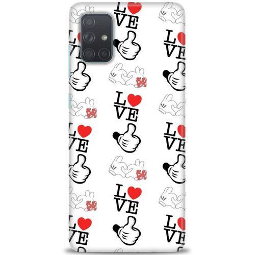 Samsung Galaxy A51 Kılıf HD Baskılı Kılıf - Love Mickey + Tam Ekran Koruyucu