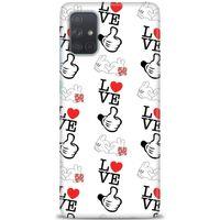 Samsung Galaxy A51 Kılıf HD Baskılı Kılıf - Love Mickey + Tam Ekran Koruyucu