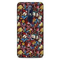 Graffitix (47) Desenli Silikon Kapak Nokia 7.1 Kılıf