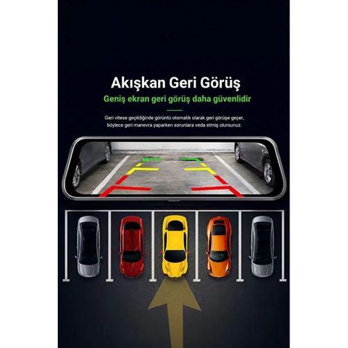 2k Ekran Tam Dokunmatik 9.66” Dikiz Ayna Araç Içi Kamera (1080p Arka)