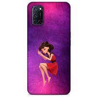 Oppo A92 Kılıf Depresyon (40) Fit Silikon Kılıf Kahverengi Beyaz