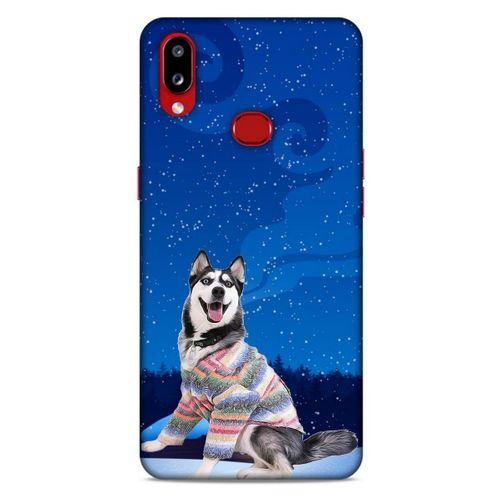 Samsung Galaxy A10s Kılıf Köpek Kıyafetleri (45) Liquid Air Kılıf Husky Renkli Süveter