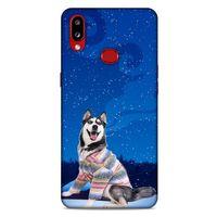 Samsung Galaxy A10s Kılıf Köpek Kıyafetleri (45) Liquid Air Kılıf Husky Renkli Süveter