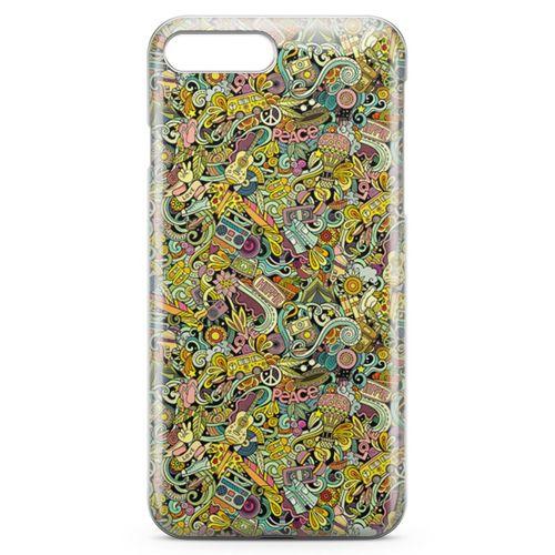 Apple iPhone 7 Plus Kılıf Hippie Doodle Arka Kapak Koruma Desenli Full Koruyucu