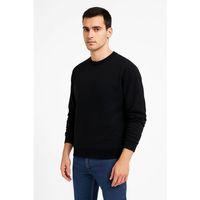 Erkek Üç İplik Düz Bisiklet Yaka SweatShirt - Siyah