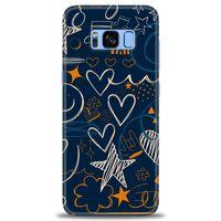 Samsung Galaxy S8 Kılıf HD Baskılı Kılıf - Notalar ve Kalpler + Tam Ekran Koruyucu