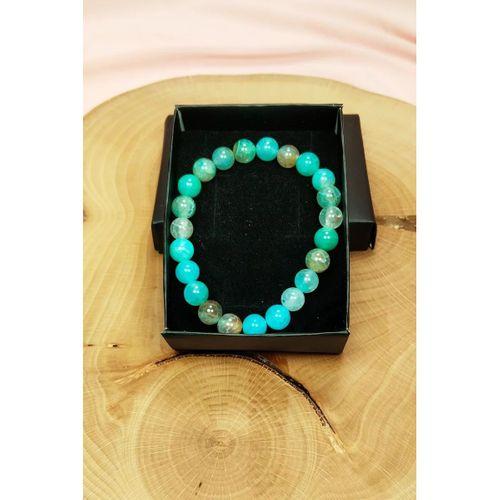 Akuamarin Doğal Taş Bileklik Kutulu