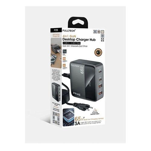 65w Masaüstü 4 Portlu Hızlı Şarj Cihazı İstasyonu 2xusb-a, 2xtype-c Giriş,1,5 Mt. Kablo