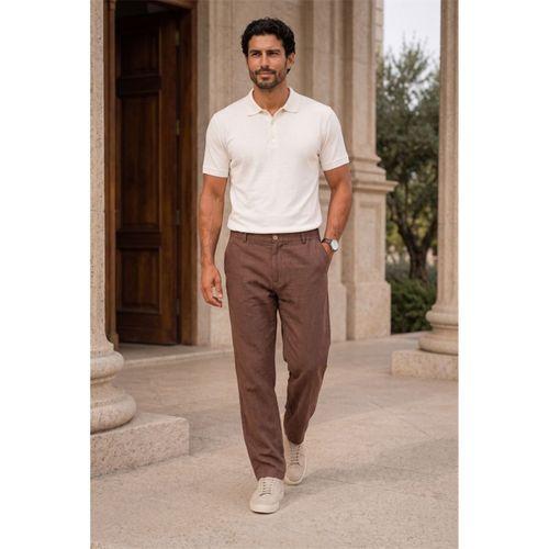 Newman Regular Fit Düğmeli Polo Yaka Viskon Triko Erkek T-Shirt - Ekru