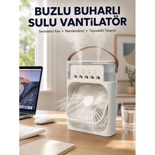 Spreyli Mini Masaüstü Fan | 500ml Su Hazneli, 3 Kademeli Soğutucu Yeni Nesil
