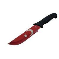 Ayyıldız Mf032 Rd Kırmızı Av Bıçağı 31cm - Testere Detaylı Bıçak, Kılıflı, Plastik Sap