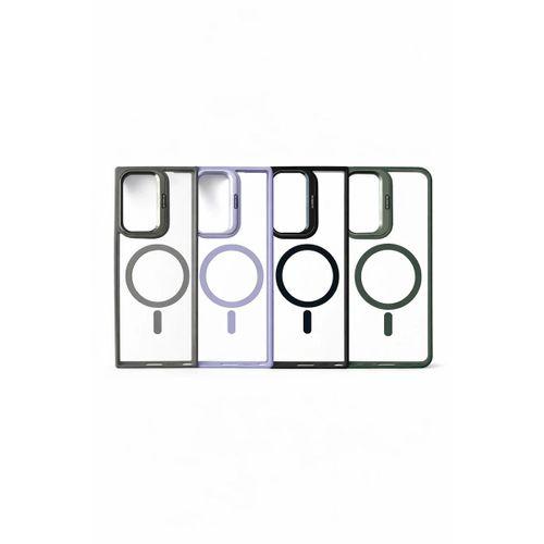 Samsung S23 Ultra Uyumlu Kılıf Klon Stantlı MagSafe Özellikli Telefon Kılıfı