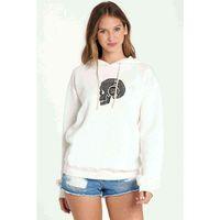 System Of A Down Baskılı Beyaz Kadın Kapşonlu Sweatshirt