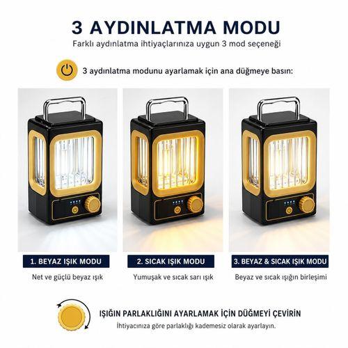 Nostalji Solar Lamba - USB Şarjlı 1500mAh