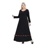 Melsay Butik Siyah Renkli Püskül Detaylı Uzun Elbise