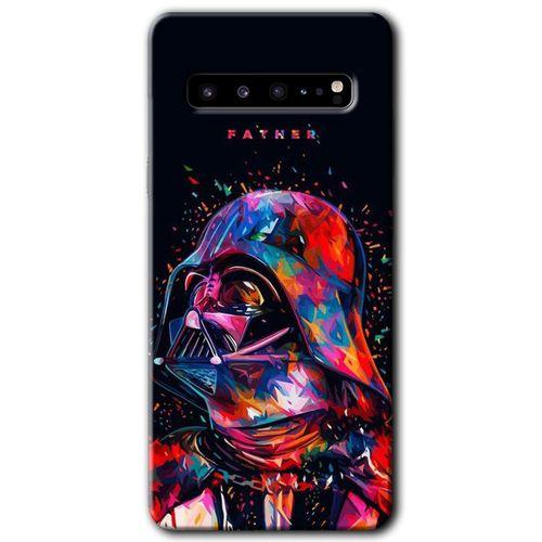 MRCİLETİSİM MRCİLETİSİM Samsung Galaxy S10 Plus Kılıf HD Desen Baskılı Arka Kapak + Temperli Cam - Father Vader