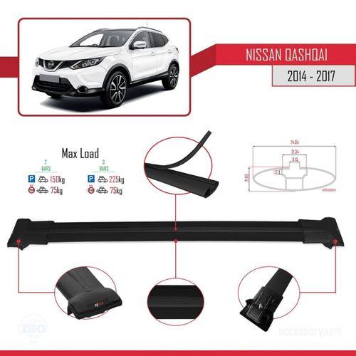 Nissan Qashqai 2014-2017 Arası ile uyumlu FLY Model Ara Atkı Tavan Barı SİYAH