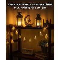 Ramazan Ve Bayram Dekoratif Led Işık Cami Figürlü Sıcak Sarı Aydınlatma