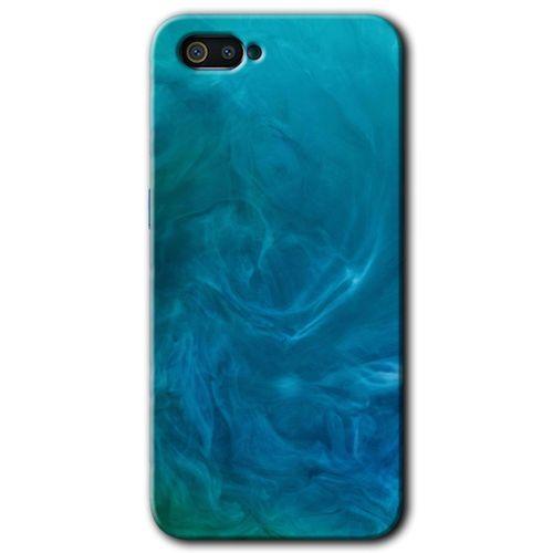 Realme C2 Kılıf HD Desen Baskılı Arka Kapak + Temperli Cam - Mavi Aura