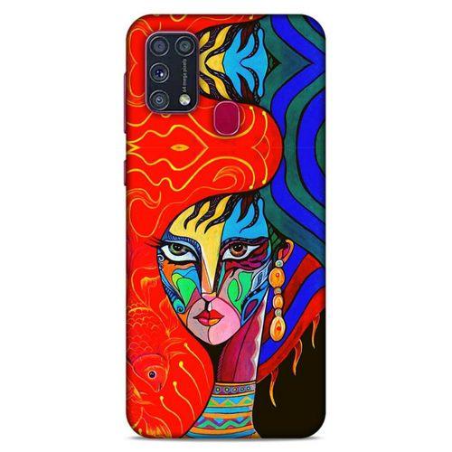Lopard Samsung Galaxy M31 Uyumlu Kılıf Sürreal Yüzler ♀ (10) Full Koruma Kılıfı Desenli