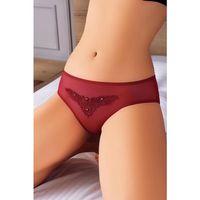 Güpürlü Taşlı Bordo Tül Fantezi Külot