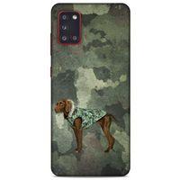 Samsung Galaxy A31 Kılıf Köpek Kıyafetleri (49) Ultra Silikon Kılıf Kamuflaj Mont