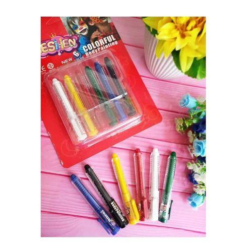 6 PCS COLORFUL BORDY PAİNTİNG KOSTÜM AKSESUARLARI VIP PALYAÇO YÜZ BOYASI 6 LI KALEM YÜZ BOYAMA SETİ