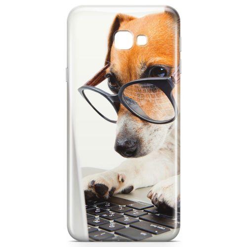 Samsung Galaxy J4 Plus Kılıf Gözlüklü Terrier Arka Kapak Koruma Desenli Full Koruyucu