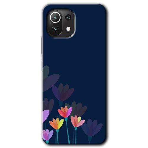 MRCİLETİSİM Xiaomi Mi 11 Kılıf HD Desen Baskılı Arka Kapak + Temperli Cam - Çizim Çiçekleri