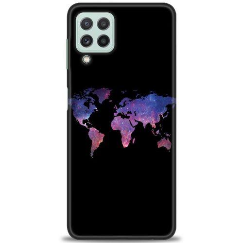Samsung Galaxy M32 Kılıf HD Baskılı Kılıf - Dünya Haritası + Tam Ekran Koruyucu