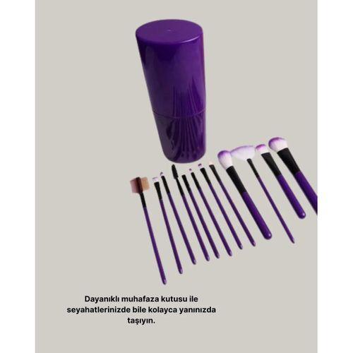 12’li Makyaj Fırça Seti Fondöten Allık Far Karıştırma İçin Tam Uyumlu