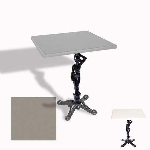 Dockers Çipa 1003 Döküm Ayak Kare Masa 60X60 cm - (Werzalit, Wermodin ve Allzalit Tabla) - Koyu Gri