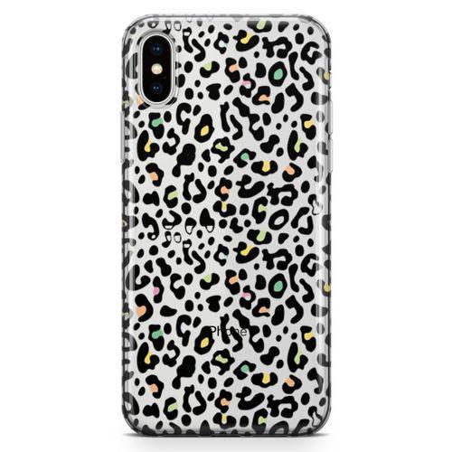 Apple iPhone XS Kılıf Colorful Leopar Arka Kapak Koruma Desenli Full Koruyucu